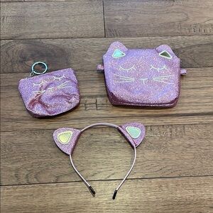 Weewooday - Girls Cat Bag Purse - Girls Cat Headband - Cat Coin Girls Purse